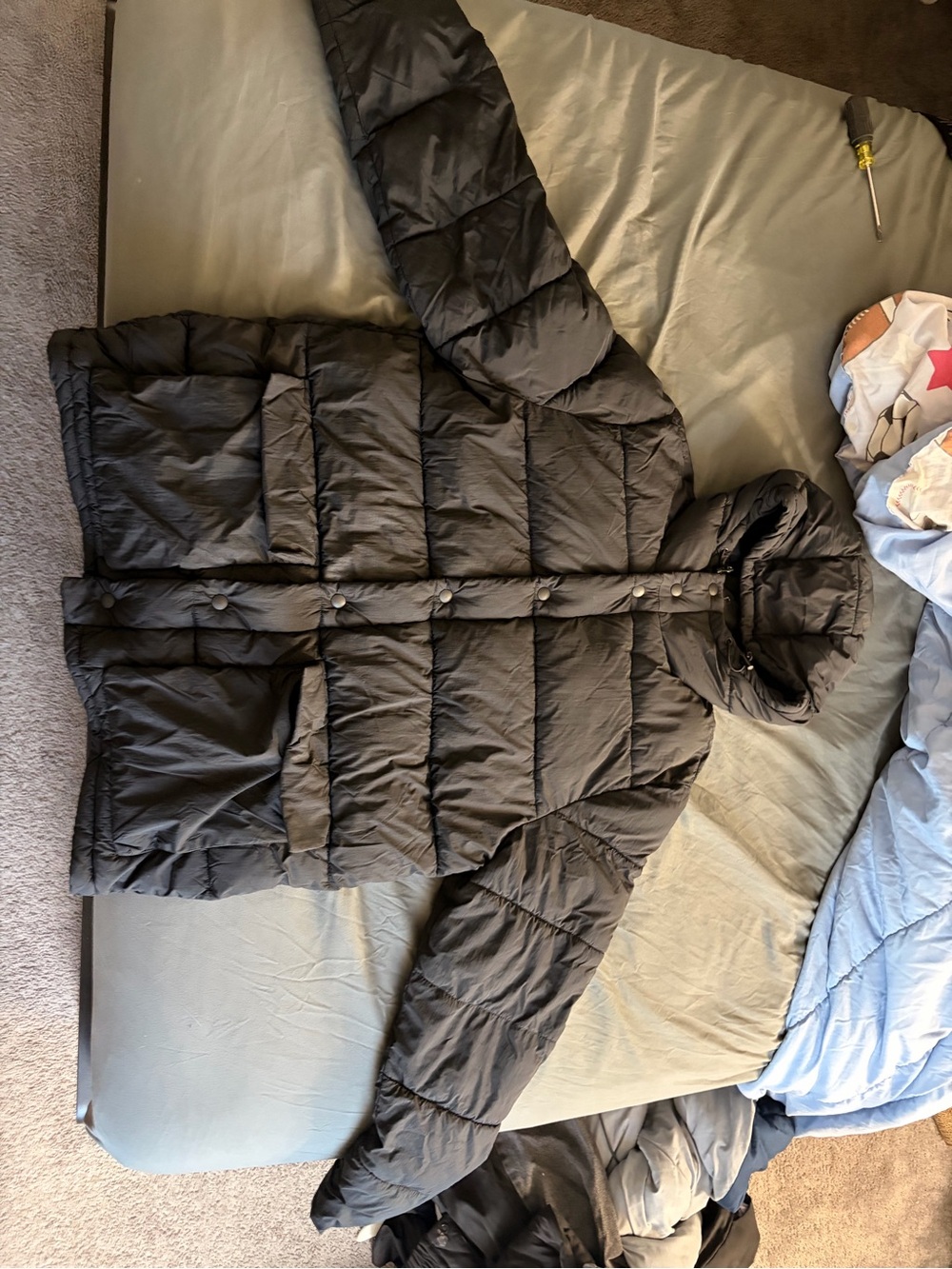 GAP Recycled Puffer Jacket Black PrimaLoft P.U.R.E. Size M
